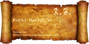 Kurtz Harlám névjegykártya